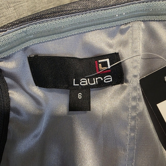 Laura Elegant Gray Strapless Dress - size 6 - Picture 7 of 11